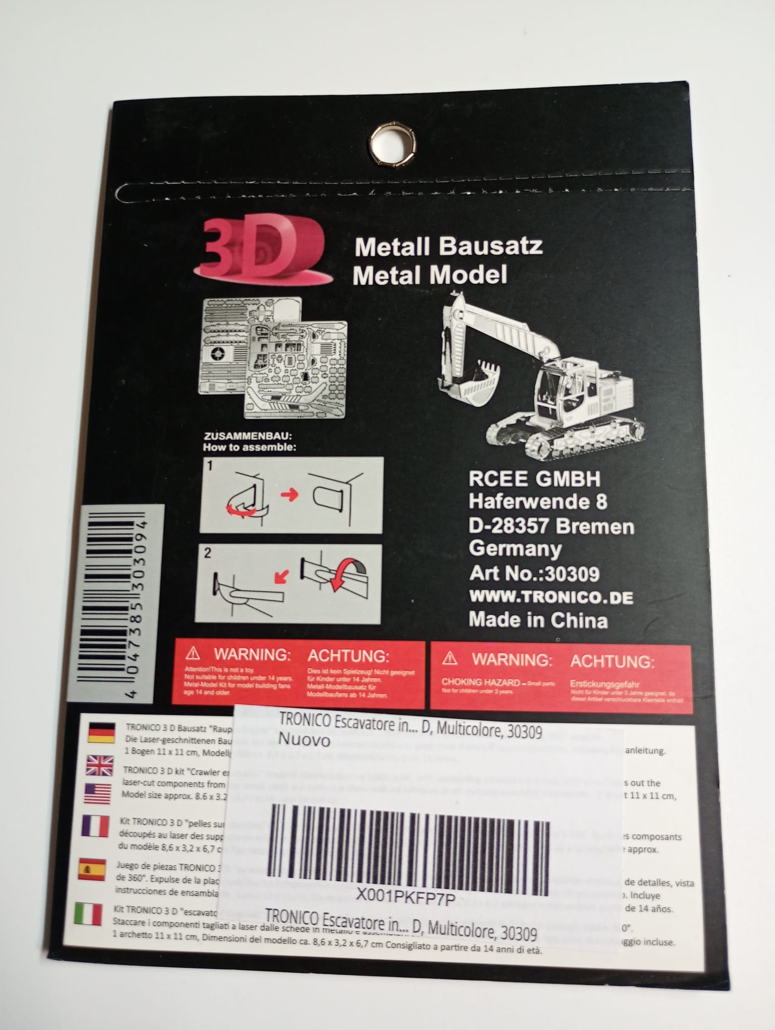 Tronico Scavatore Cingolato 3D Metal Model 1:50
