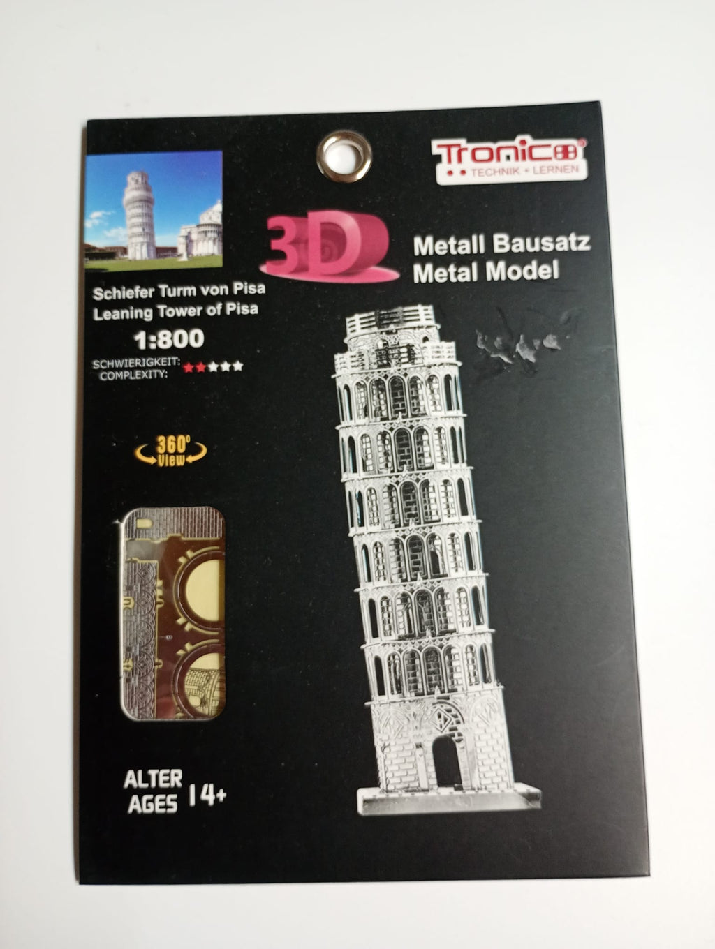 Tronico Torre di Pisa Leaning Tower 3D Metal Model scala 1:800