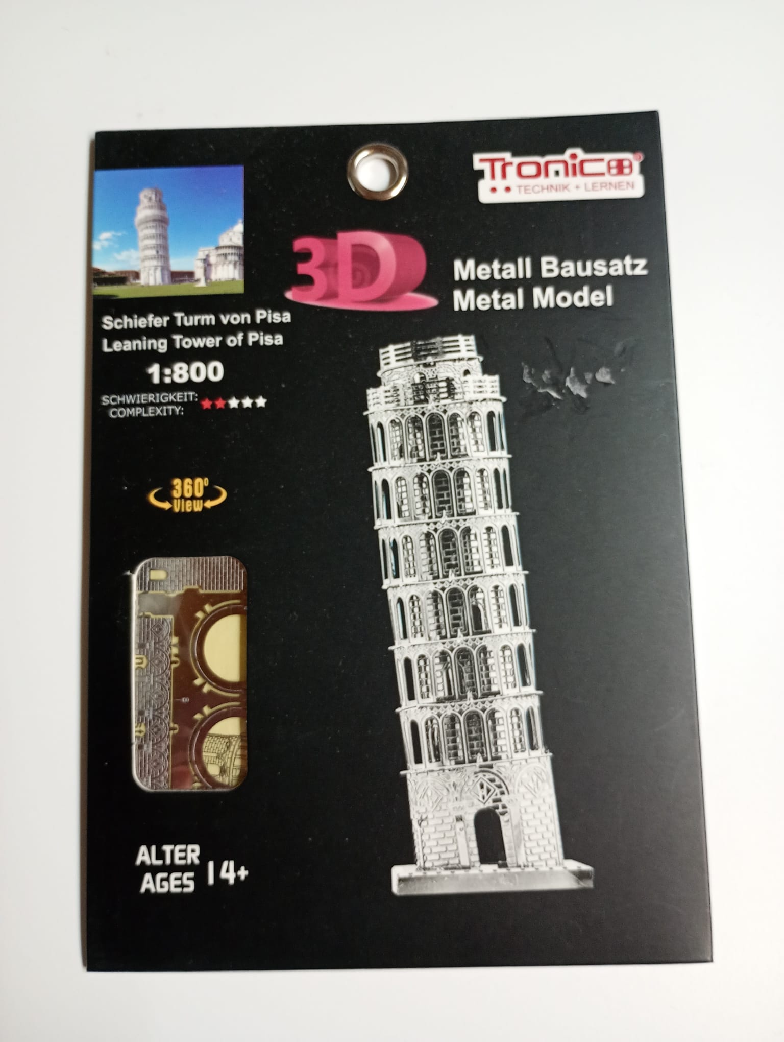 Tronico Torre di Pisa Leaning Tower 3D Metal Model scala 1:800