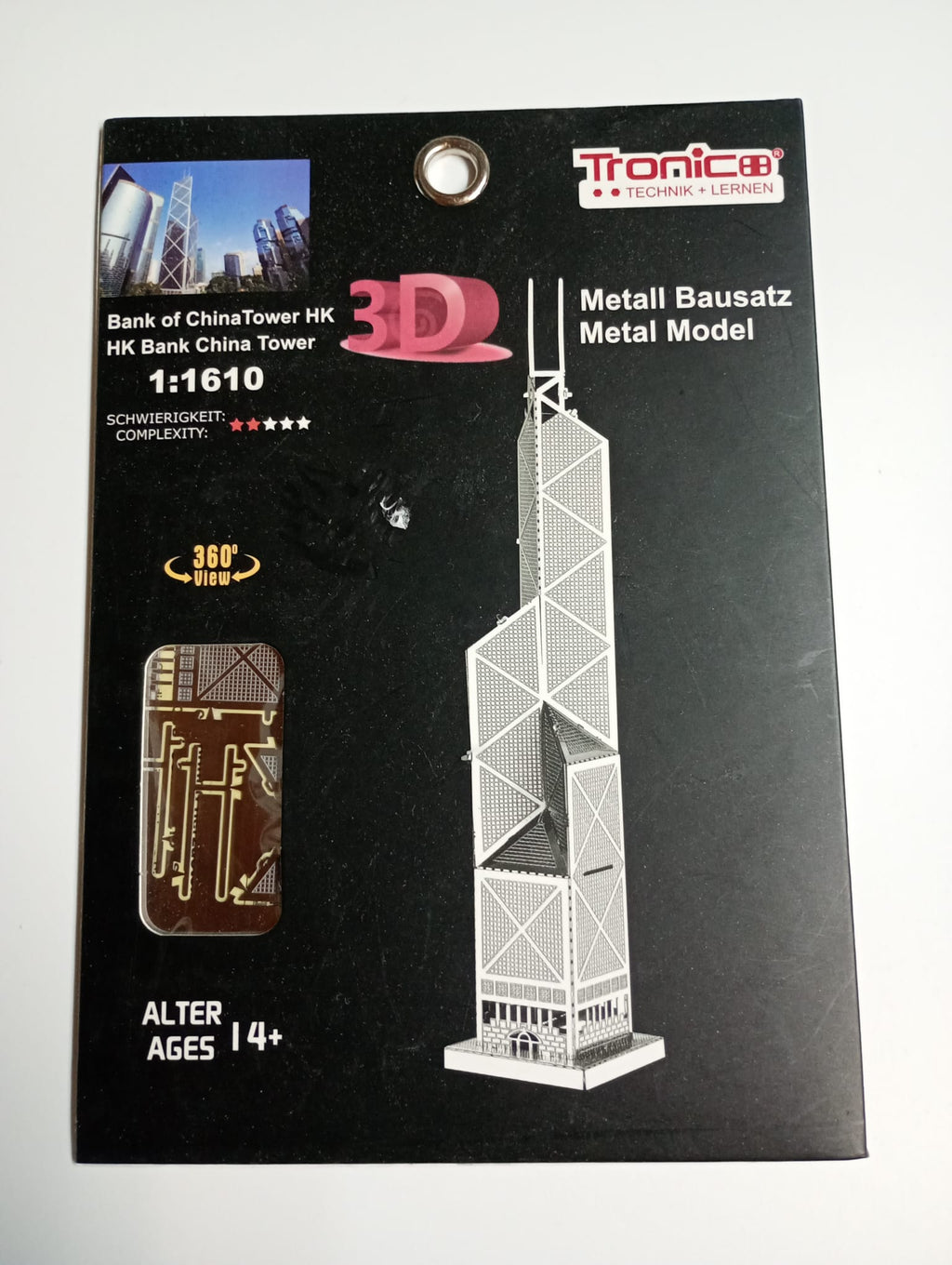 Tronico Bank of China Tower HK 3D Metal Model scala 1:1610