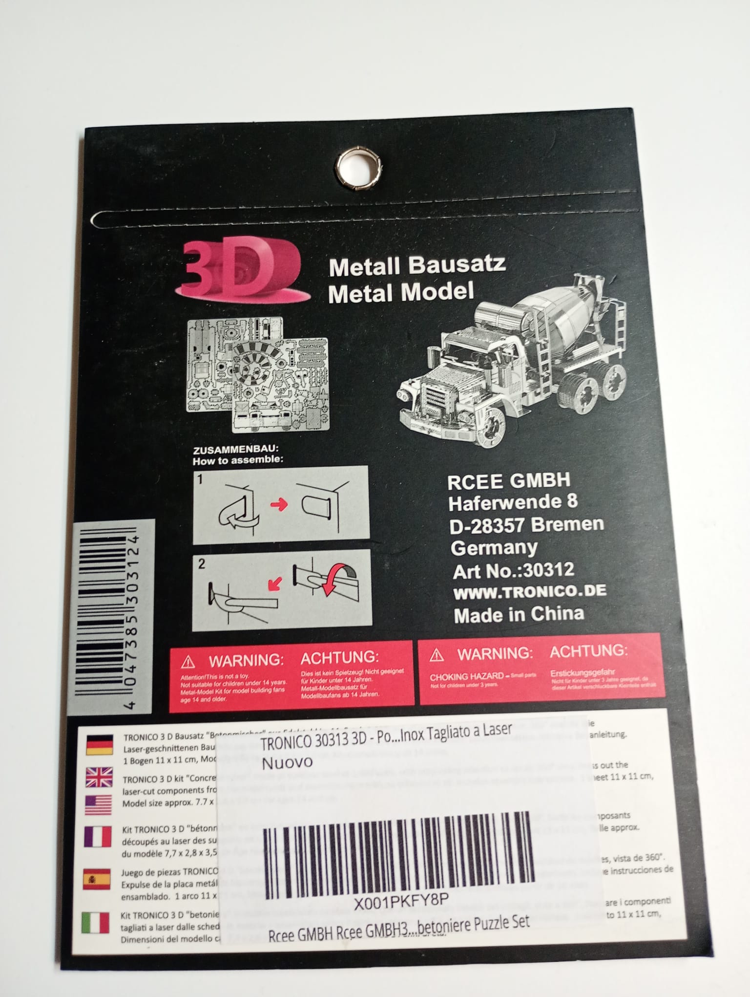 Betoniera 3D Metal Model Scala 1:100 – Tronico
