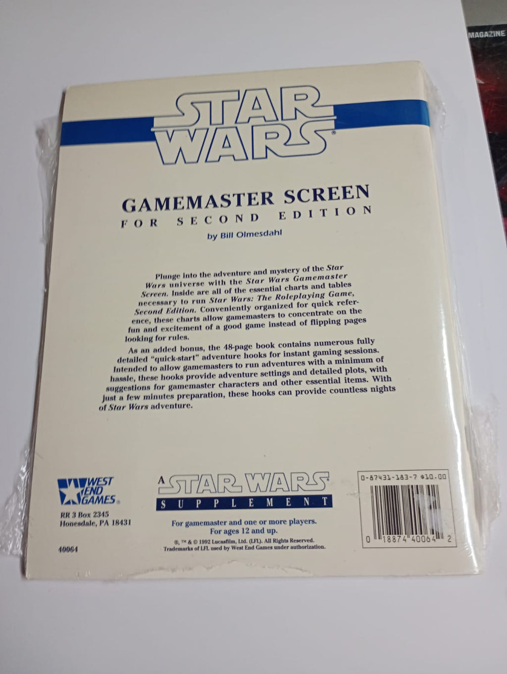 Star Wars Gamemaster Screen - Second Edition