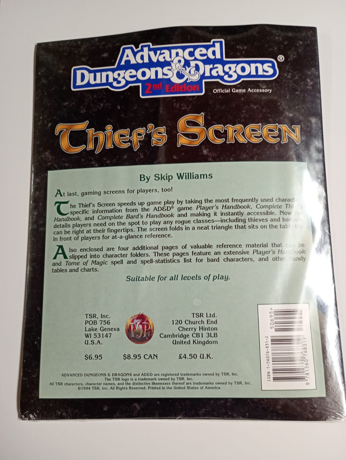 Thief's Screen – Advanced Dungeons & Dragons 2nd Edition